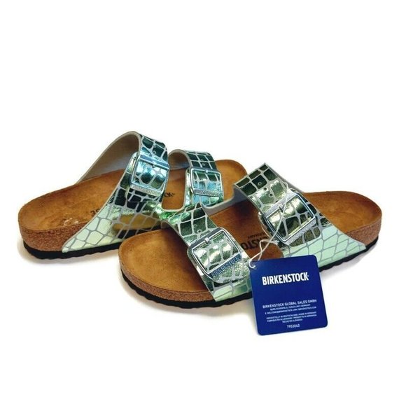 Birkenstock Arizona BS Sandals Womens Size 8-8.5 NARROW Gator Gleam Mineral - Picture 9 of 9